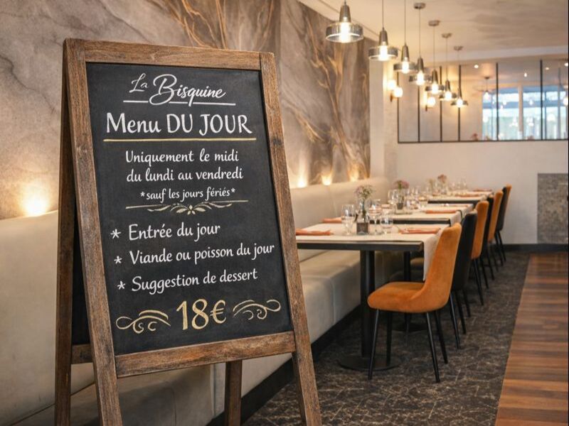 une ardoise dans un restaurant